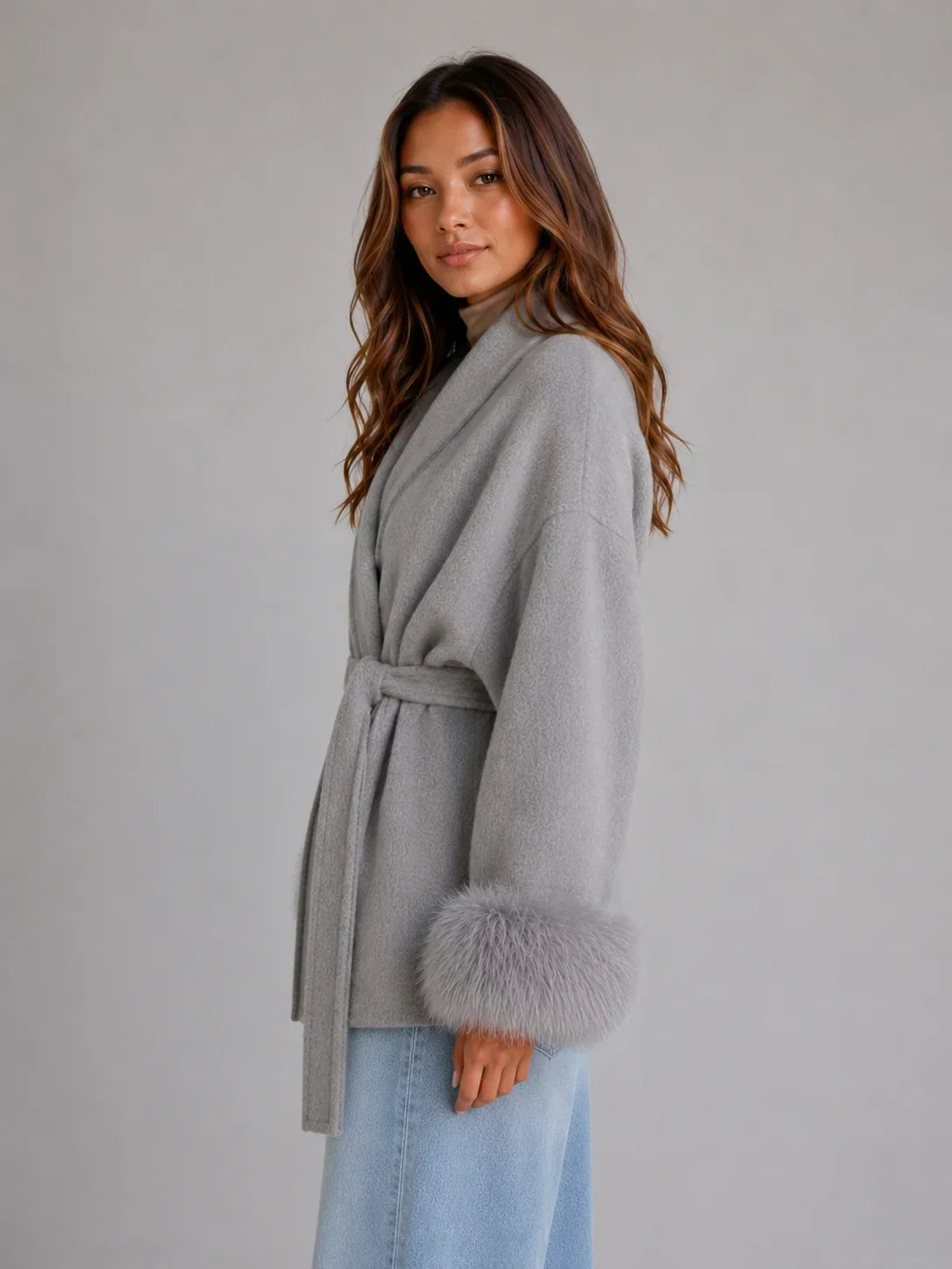 Women's Belted Wrap Coat, image 3