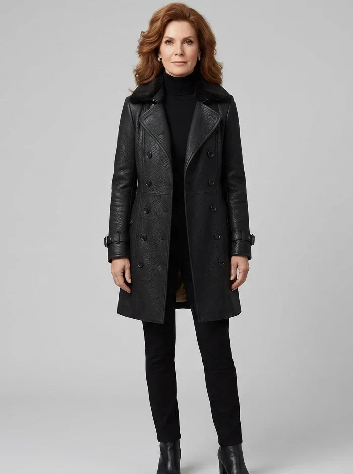 Women's Double-Breasted Coat, image 2