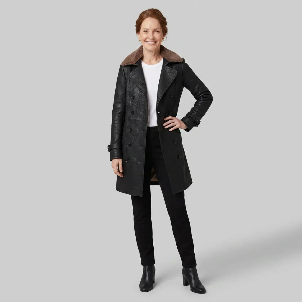 Women's Double-Breasted Coat, image 3